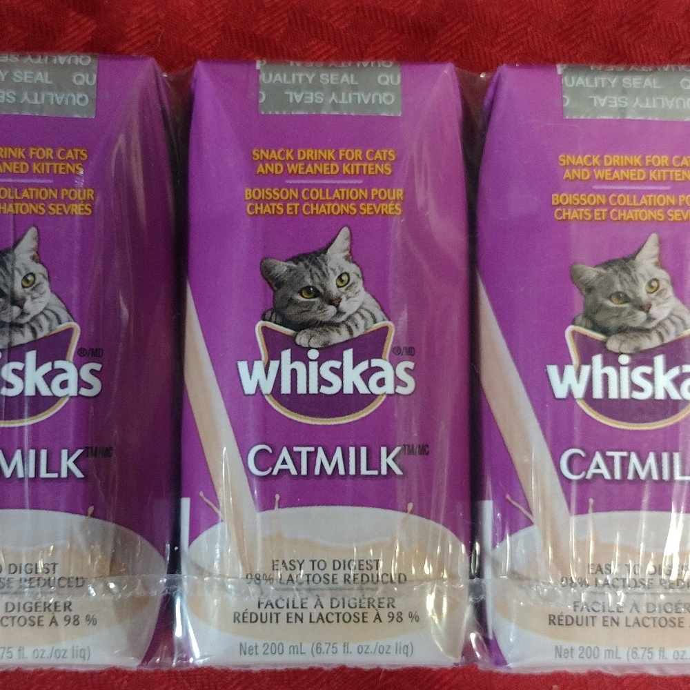 NEW 3 count Whiskas Catmilk 6.75 fluid ounces/200 ml per carton